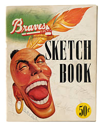 1950 Brooklyn Dodgers Team-Signed Boston Braves Sketch Book with Jackie Robinson and Roy Campanella - JSA