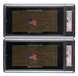 September 25, 1962 The National Theatre "Mr. President" Full Ticket PSA-Graded Pair - JFK and First Lady in Attendance