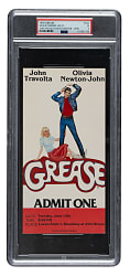 June 13, 1978 Grease World Premiere Full Ticket PSA EX 5 - John Travolta and Olivia Newton-John - The ONLY Graded Example!