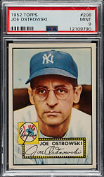 1952 Topps #206 Joe Ostrowski PSA MINT 9