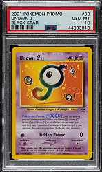 2001 Pokemon Black Star Promo #38 Unown J PSA GEM MINT 10