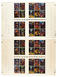 Pair of 1996 Topps "Star Wars" Shadows of the Empire Uncut Sheets (40 Cards) - Signed by Greg and Tim Hildebrandt