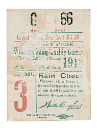1918 Chicago Cubs (vs. Boston Red Sox) World Series Game 3 Ticket Stub