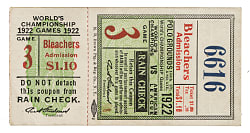 1922 New York Giants (vs. New York Yankees) World Series Game 3 Ticket Stub