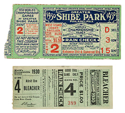 1930 Philadelphia Athletics vs. St. Louis Cardinals World Series Game 2 and 4 Ticket Stub Pair