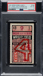 1932 Chicago Cubs (vs. New York Yankees) World Series Game 4 Ticket Stub PSA VG-EX 4 - Babe Ruth's Final World Series Game