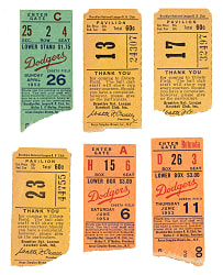 1953 Brooklyn Dodgers Ebbets Field Ticket Stub Collection (15) - All Games Featuring Jackie Robinson!