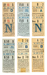 1951 Brooklyn Dodgers Ebbets Field Ticket Stub Collection (10) - All Games Featuring Jackie Robinson!