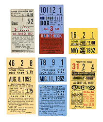 1952 Brooklyn Dodgers Road-Game Ticket Stub Collection (10) - All Games Featuring Jackie Robinson!