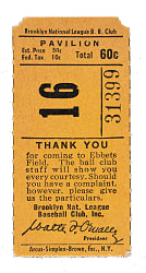May 9, 1953 Brooklyn Dodgers (vs. Philadelphia Phillies) Ticket Stub - Jackie Robinson Career Home Run #93