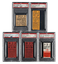 1950 to 1956 Duke Snider Home Run PSA-Graded Ticket Stub Collection (5)