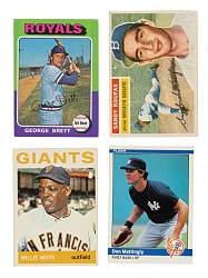 1956 to 1990 Topps, Fleer, and Post Cereal Hall of Famers and Stars Shoebox Collection (84) Including Mantle, Clemente, Aaron, and Mays