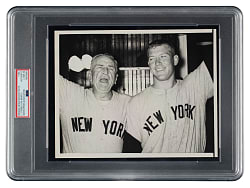 Circa 1955-1956 Casey Stengel and Mickey Mantle Original United Press Association Photograph PSA/DNA Type I