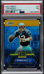 2003 Topps Finest Football #35 Tom Brady Gold Refractor #15/50 PSA NM 7