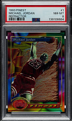 1993-1994 Topps Finest Basketball #1 Michael Jordan Refractor PSA NM-MT 8