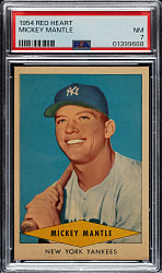 1954 Red Heart Dog Food Mickey Mantle PSA NM 7