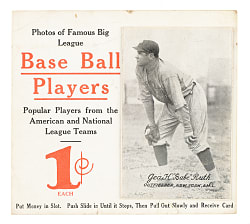 1921 Exhibit Supply Co. Machine-Front Card Advertising Display Featuring Babe Ruth