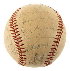 1951 New York Giants National League Champions Team-Signed Baseball - Willie Mays Rookie Year