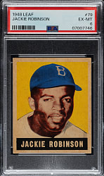 1948-1949 Leaf #79 Jackie Robinson Rookie PSA EX-MT 6