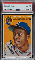 1954 Topps #128 Hank Aaron Rookie PSA EX-MT 6