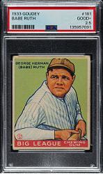 1933 R319 Goudey #181 Babe Ruth PSA GOOD+ 2.5