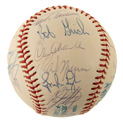 1976 American League All-Star Team-Signed Baseball with Thurman Munson - JSA