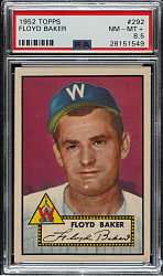 1952 Topps #292 Floyd Baker PSA NM-MT+ 8.5