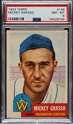 1953 Topps #148 Mickey Grasso PSA NM-MT 8