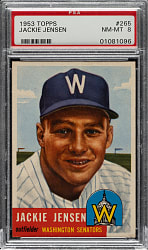 1953 Topps #265 Jackie Jensen PSA NM-MT 8