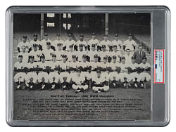 1962 New York Yankees World Champions Team Tri-Fold with Mickey Mantle and Roger Maris PSA FAIR 1.5