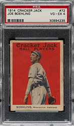 1914 E145 Cracker Jack #72 Joe Boehling PSA VG-EX 4