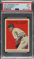 1914 E145 Cracker Jack #81 James Delehanty (Delahanty) PSA VG+ 3.5