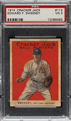 1914 E145 Cracker Jack #112 Edward F. Sweeney PSA VG 3