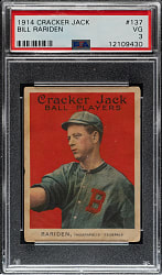 1914 E145 Cracker Jack #137 Bill Rariden PSA VG 3
