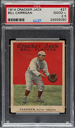 1914 E145 Cracker Jack #27 Bill Carrigan PSA GOOD+ 2.5