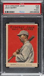 1914 E145 Cracker Jack #28 Jack Barry PSA NM 7 (OC)