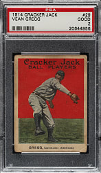 1914 E145 Cracker Jack #29 Vean Gregg PSA GOOD 2