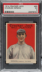 1914 E145 Cracker Jack #85 Charles Herzog PSA EX 5
