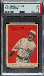 1914 E145 Cracker Jack #97 Rube Benton PSA EX 5