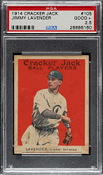 1914 E145 Cracker Jack #105 Jimmy Lavender PSA GOOD+ 2.5