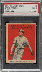 1914 E145 Cracker Jack #124 Earl Moore PSA EX 5