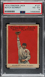 1914 E145 Cracker Jack #127 Butch Schmidt PSA VG-EX 4