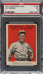 1914 E145 Cracker Jack #130 Ivy Wingo PSA EX 5