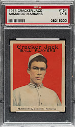 1914 E145 Cracker Jack #134 Armando Marsans PSA EX 5