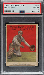 1914 E145 Cracker Jack #87 Hick Cady PSA GOOD 2