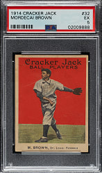 1914 E145 Cracker Jack #32 Mordecai Brown PSA EX 5