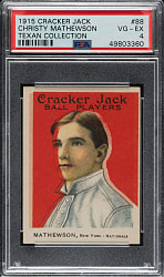 1915 E145 Cracker Jack #88 Christy Mathewson PSA VG-EX 4 (Texan Collection)