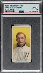 1909-1911 T206 White Border Walter Johnson Portrait PSA GOOD+ 2.5