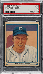 1941 R336 Play Ball #54 Pee Wee Reese Rookie PSA EX 5