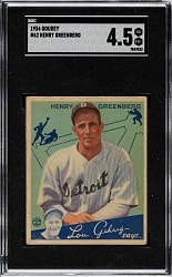 1934 R320 Goudey #62 Hank Greenberg Rookie SGC VG/EX+ 4.5